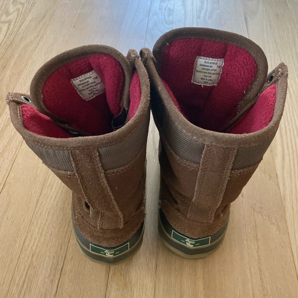 GH Bass Brown Duck Boots Red Lining Outdoors Hiking Waterproof Cabincore Camping
